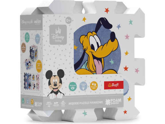 Pěnové puzzle Mickey Mouse 32 x 32 x 1 cm 8 ks