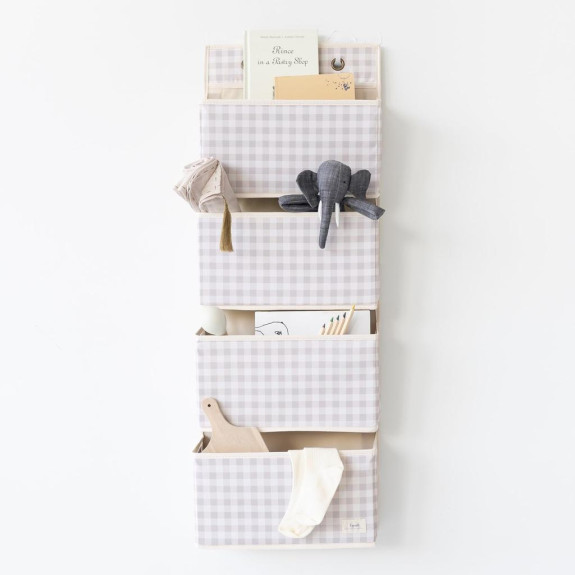 Závěsný organizér Recycled Gringham Beige 3 SPROUTS