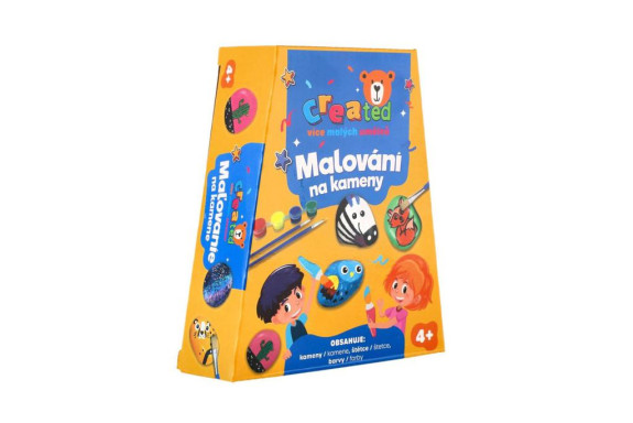 Malování na kameny/oblázky s barvami a štětci Created