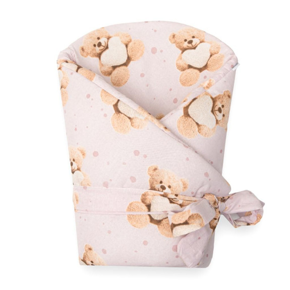 Dětská zavinovačka New Baby Love Teddy bear 80 x 80 cm pink