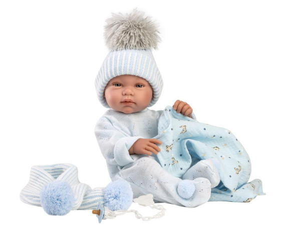 New Born chlapeček 84337 Llorens - realistická panenka s celovinylovým tělem 43 cm