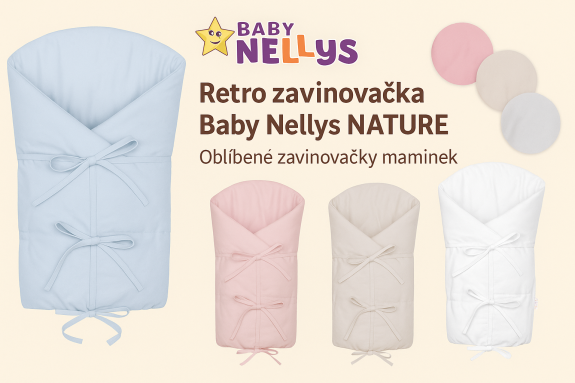 Klasická retro zavinovačka Nature šněrovací s výplní 70 x 77 cm Baby Nellys