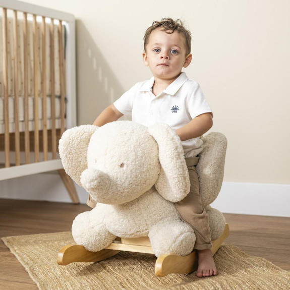 Houpačka Teddy plyš sloník ecru 10 m+ Nattou