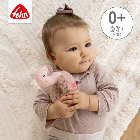 Měkký kroužek plameňák, Pink Baby Fehn