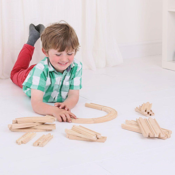 Dřevěné koleje set 24 dílů Bigjigs Rail