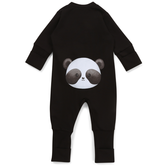 Dětský rostoucí overal Panda All Black černá Moniel