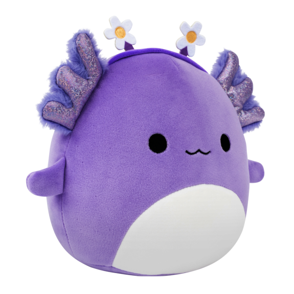 Squishmallows Fialový axolotl s čelenkou Monica