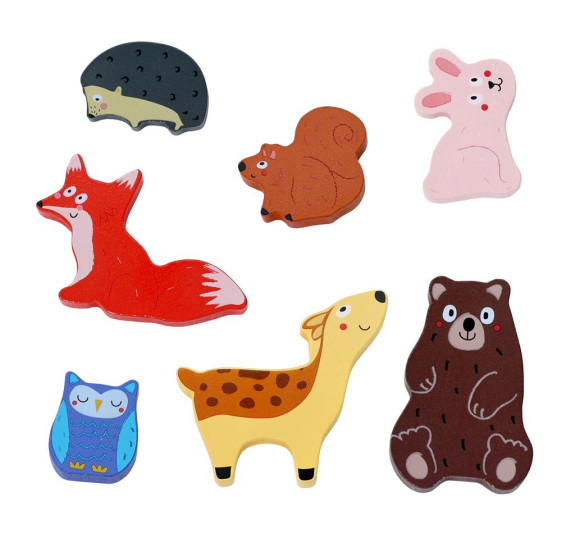 Dřevěné puzzle Lesní zvířátka propojitelné 2Kids Toys