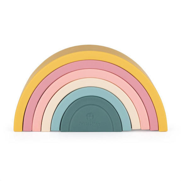 Hračka silikonová skládací Rainbow 12 m+ Petite&Mars