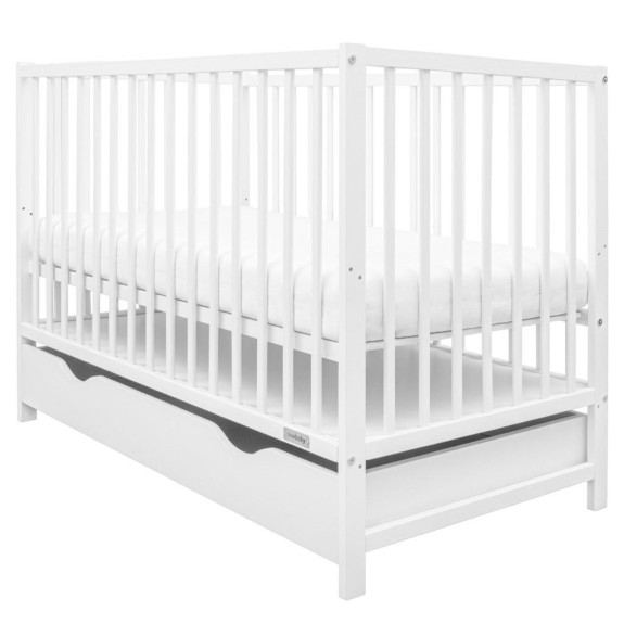 Dětská postýlka se šuplíkem New Baby BASIC bílá