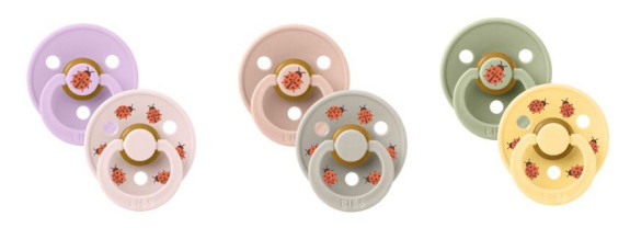 Colour Ladybug dudlíky z přírodního kaučuku 2 ks 6 - 18 m Bibs
