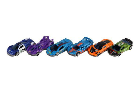 Auto sportovní 6 ks kov/plast 8 cm na volný chod