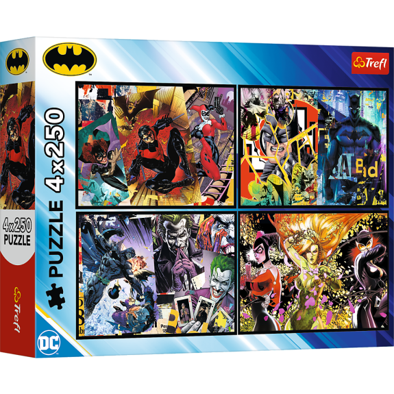 Puzzle 4 x 250 dílků Batman
