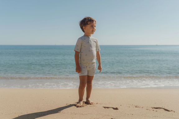 Plavky krátký rukáv 2-dílné Ocean Adventure Little Dutch