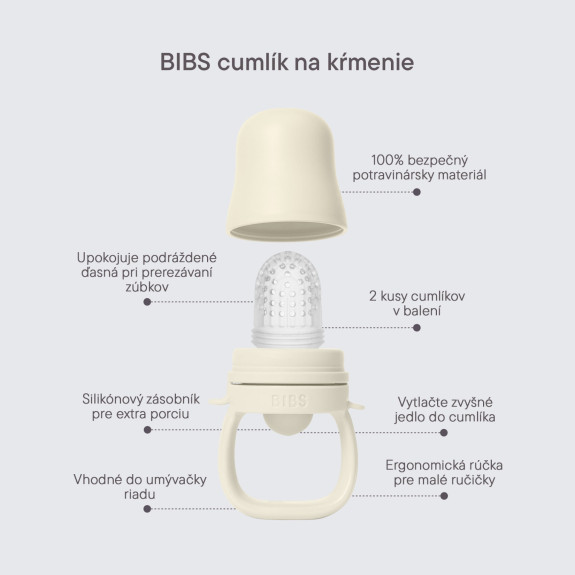 Silikonový dudlík na krmení Bibs