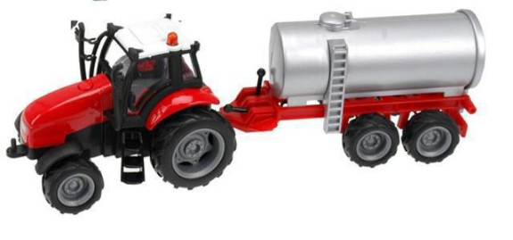Traktor s vlečkou na setrvačník se zvukem a světlem, kov