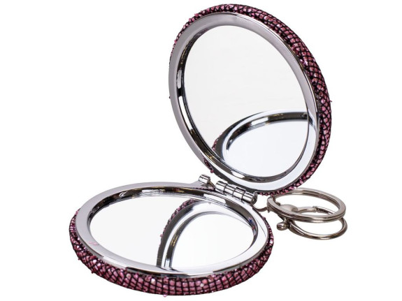 Přívěsek na klíče/zrcátko se třpytkami 7 cm Glamour