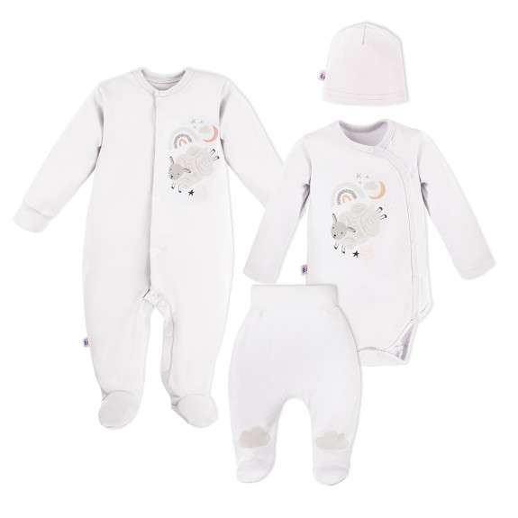 Kojenecký set do porodnice Mellow 4dílný bílý Eevi