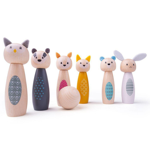 Kuželky lesní zvířátka Bigjigs Toys