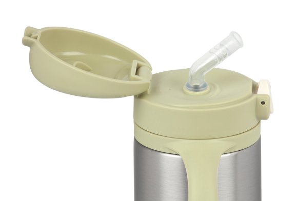 Hrnek termoizolační s brčkem nerez 280 ml Green Beaba