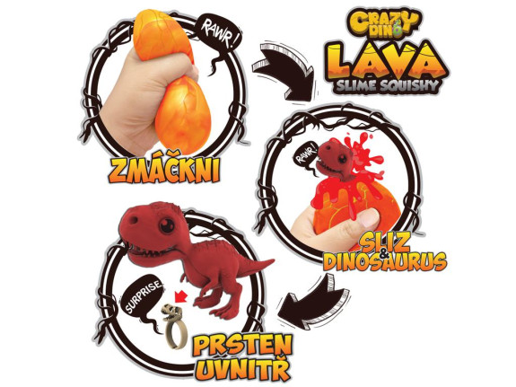 Vejce se slizem, dinosaurem a prstýnkem Crazy Dino