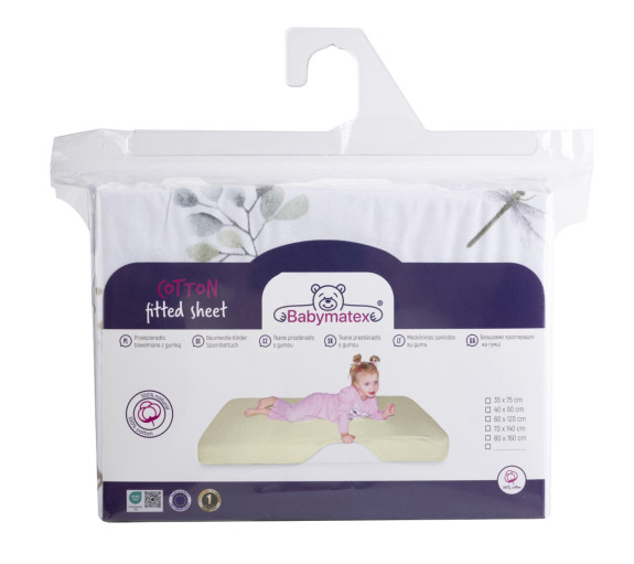 Bavlněné prostěradlo s gumou a potiskem 70 x 140 cm Babymatex