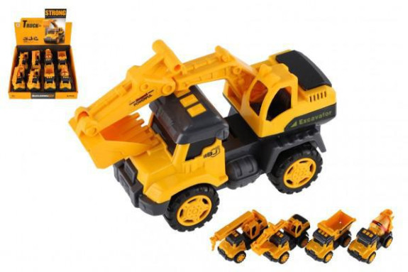 Auto stavební nákladní kov/plast 13 cm na setrvačník