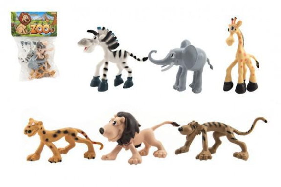 Zvířátka veselá safari ZOO 9-10cm 6 ks