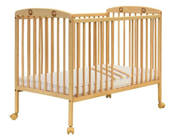 Postýlka Luboš přírodní buk, vyndávací příčky 120x60