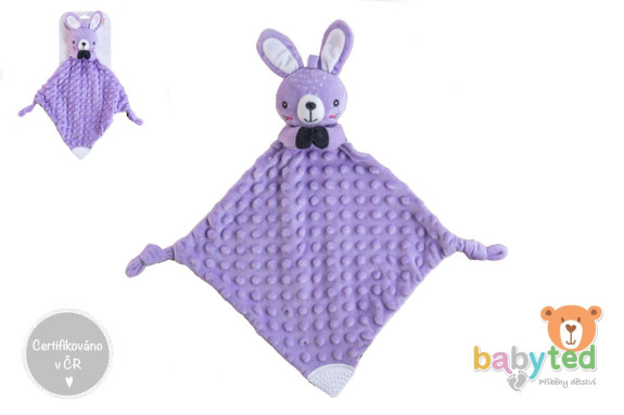 Usínáček babyted kousátko, chrastítko plyš 25x25 cm 0 m+