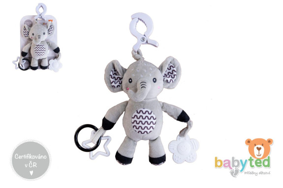 Chrastítko plyš 30 cm závěs na postýlku/kočárek 0 m+ babyted