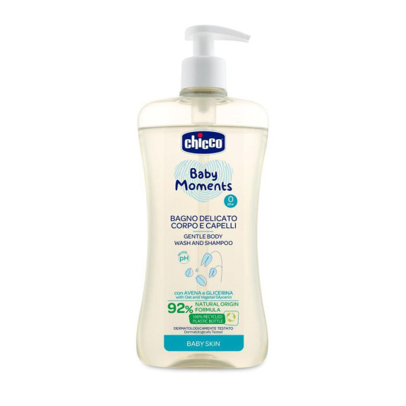 Šampon jemný na vlasy a tělo Baby Moments 500 ml Chicco