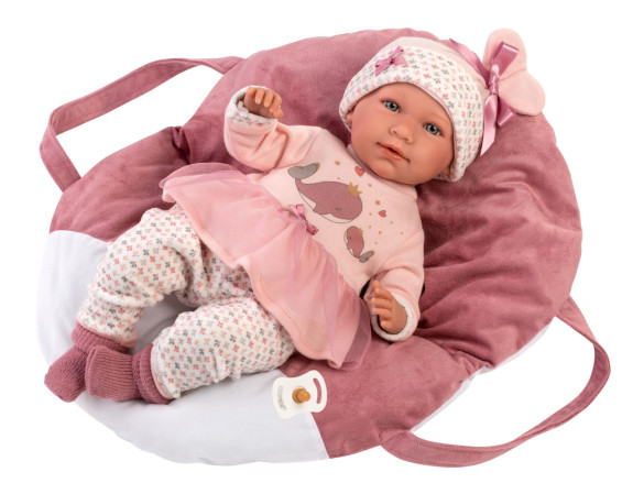 Obleček pro panenku New Born velikosti 40-42 cm s nosítkem do ruky Llorens