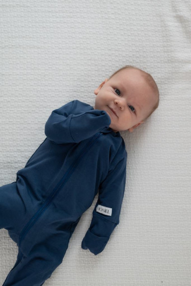 Dětský rostoucí overal Velryba Navy Blue Moniel