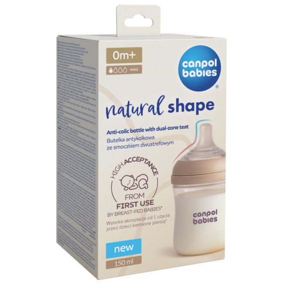 Láhev antikoliková Natural Shape 150 ml Canpol babies