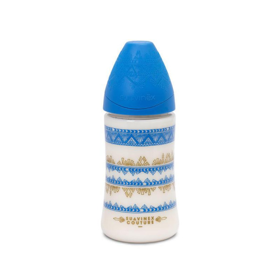 Kojenecká láhev kulatá silikonová savička Premium Couture 270 ml Suavinex