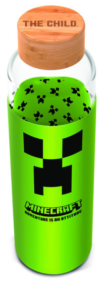 Skleněná láhev s návlekem 585 ml, Minecraft