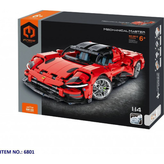 Stavebnice auto sportovní červené 34,7x16,7x8,4 cm iM.Master