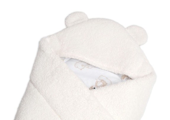 Beránková zavinovačka s kapucí bavlna/beránek Teddy