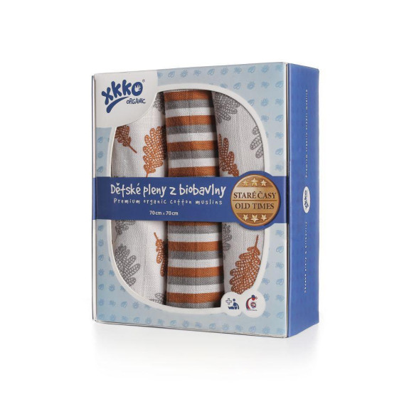 Dětské pleny z biobavlny Kikko Organic 70x70 Staré časy