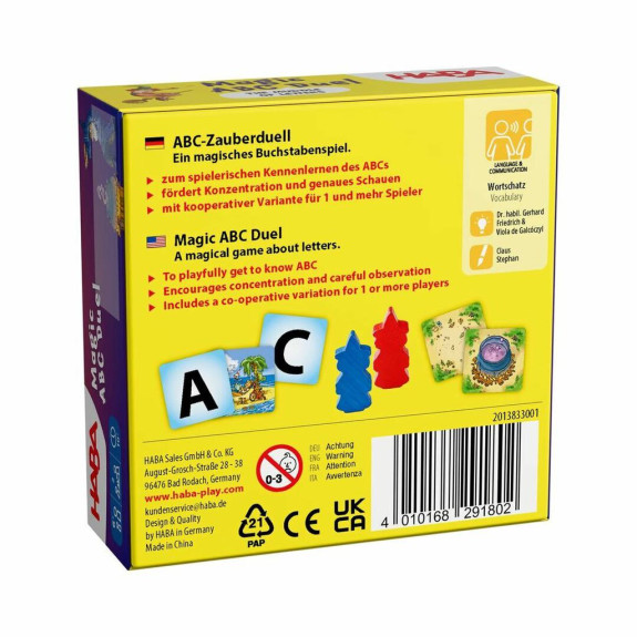 Play&Learn Vzdělávací slovní mini hra ABC od 6 let Haba