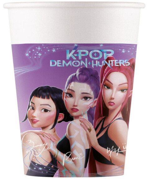 Kelímky papírové EKO "K-Pop: Lovkyně démonů" 200 ml 8 ks