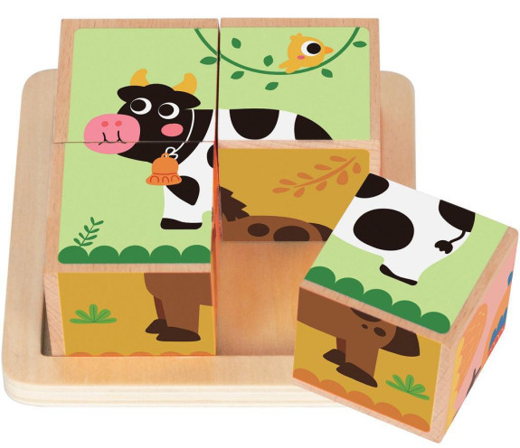 Toys Dřevěné kostky Farma 2 2Kids