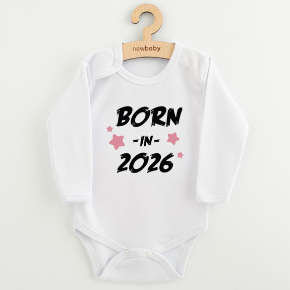 Dětské body s potiskem New Baby Born in 2026 pink