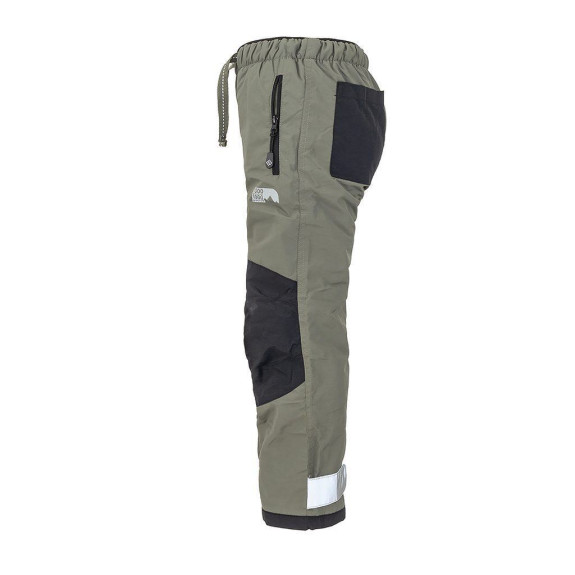 Kalhoty sportovní outdoorové, podšité fleezovou podšívkou khaki Pidilidi