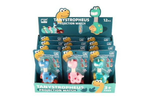 Projektor dinosaurus na ruku plast 11 cm na baterie