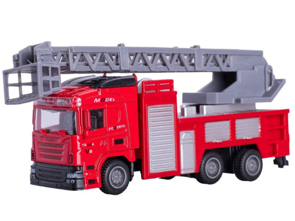 Vozidlo hasičské 13 cm 1:50 kov zpětný chod