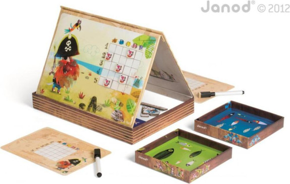 Společenská hra pro děti Pirátské lodičky magnetická 5+ Janod