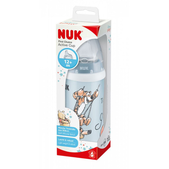 First Choice Active Cup láhev 300 ml Medvídek Pú se silikonovým pítkem