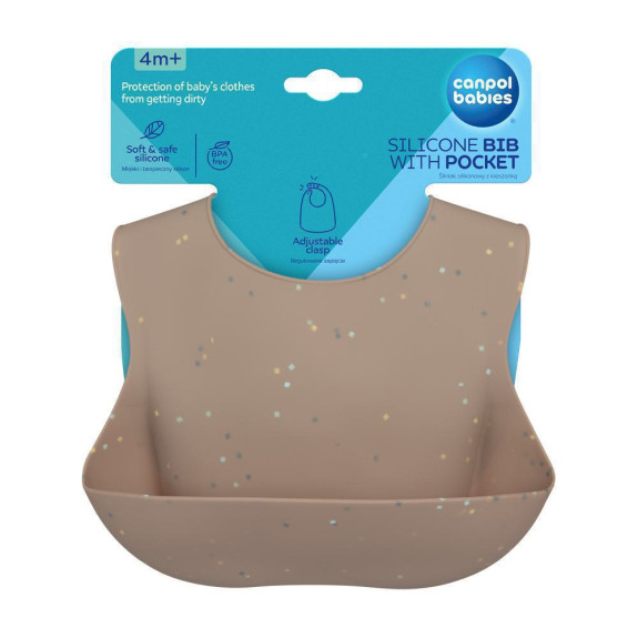 Silikonový bryndák s kapsou Dots Canpol babies